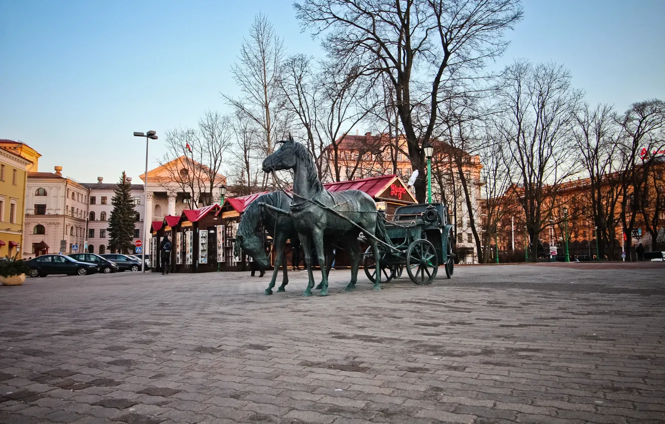 Photo wallpaper evening city, Minsk, Nemiga