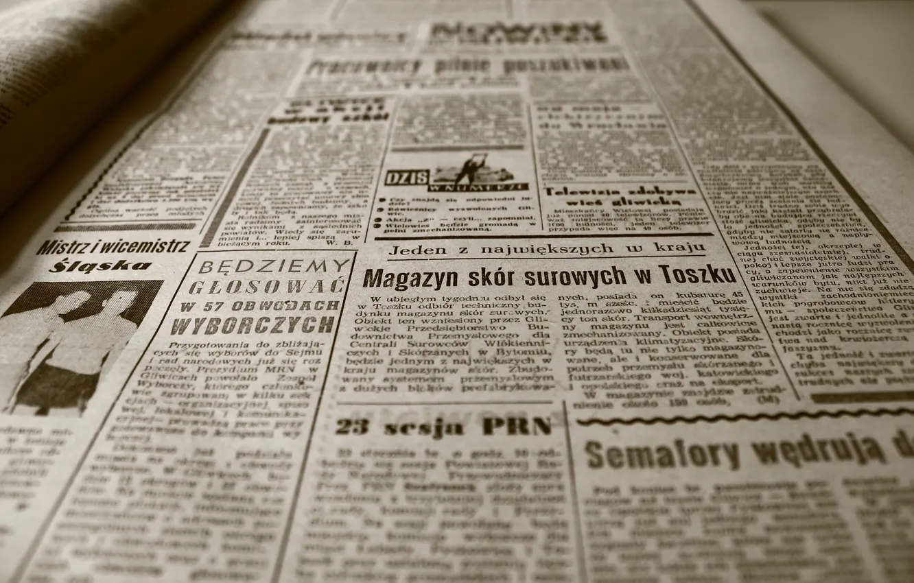Photo wallpaper paper, newspaper, font, print
