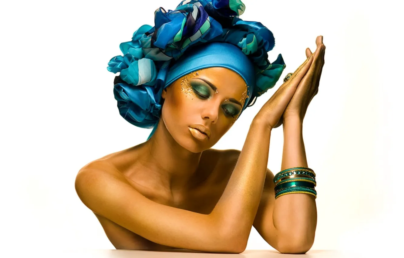 Photo wallpaper style, background, model, ring, makeup, Christine P, Bracelets, tanned body