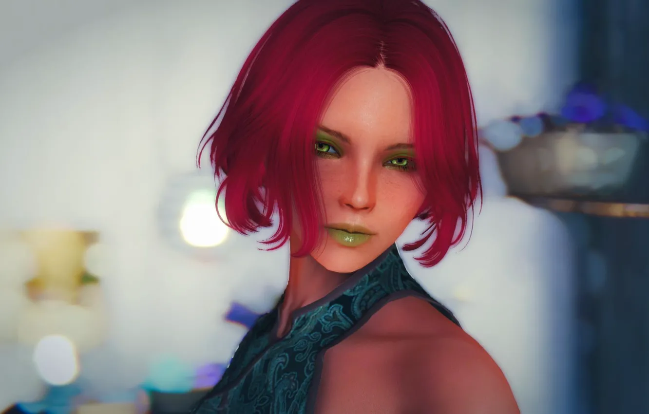 Photo wallpaper girl, face, hair