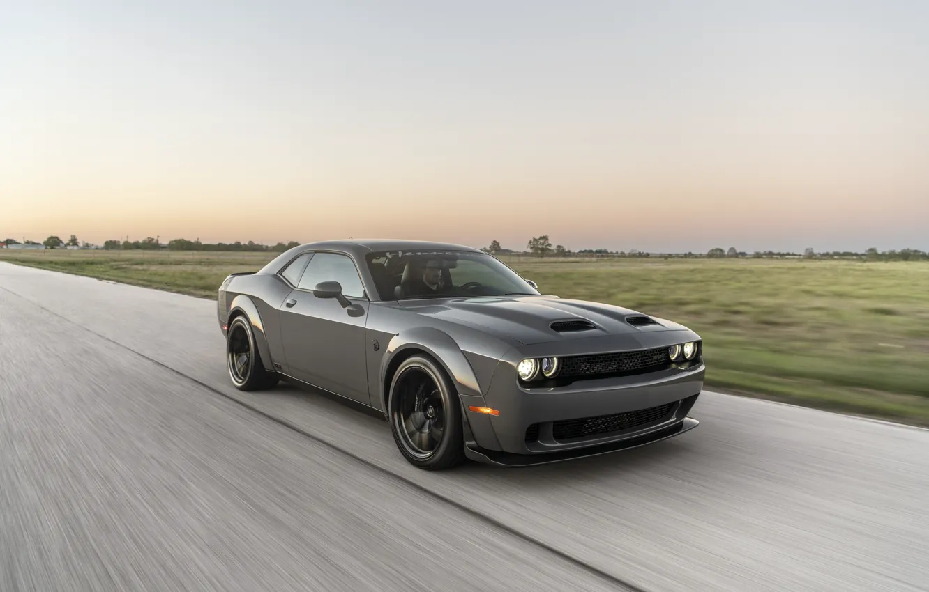 Photo wallpaper car, Dodge, Challenger, speed, Hennessey, Hennessey Dodge Challenger