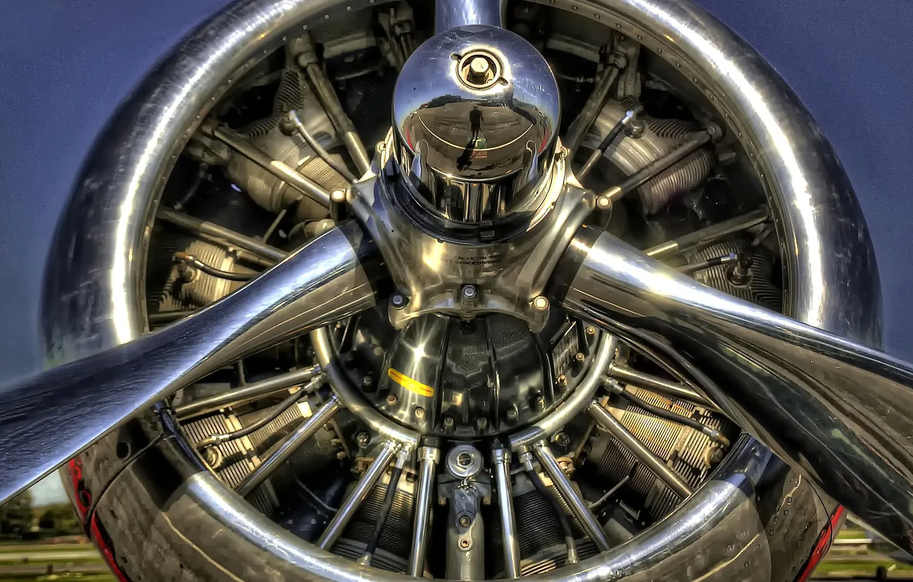Photo wallpaper macro, metal, HDR, propeller, the plane