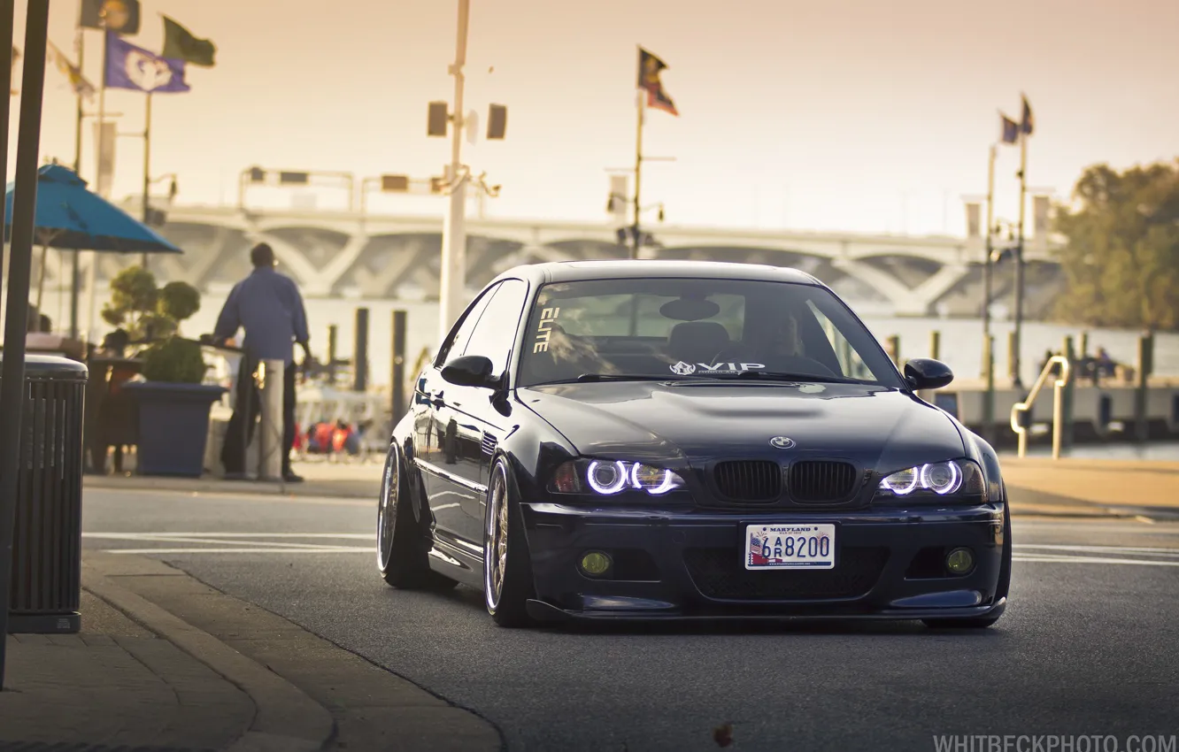 Photo wallpaper bmw, tuning, germany, low, stance, e46, bad boy