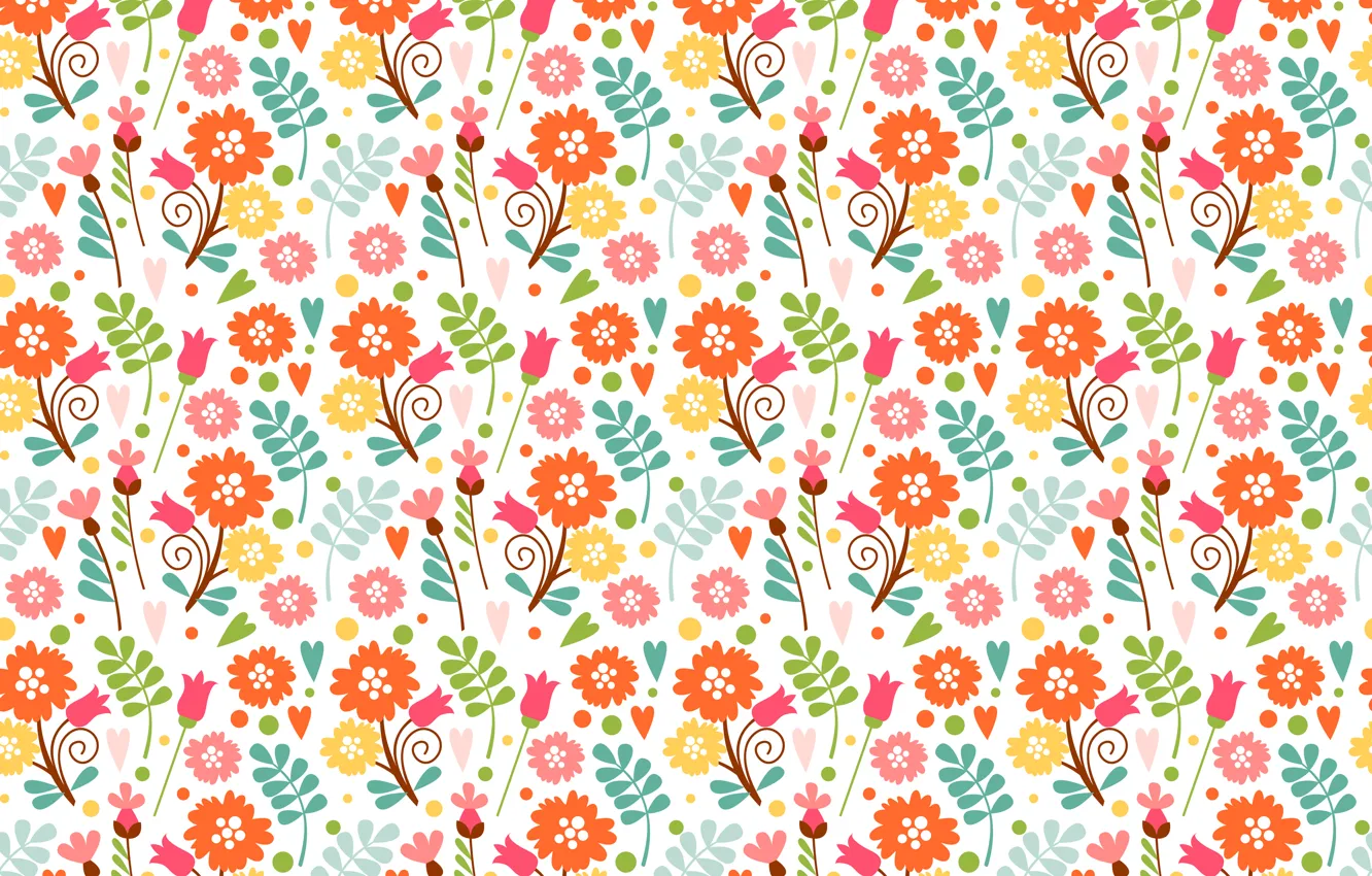 Photo wallpaper flowers, pattern, spring