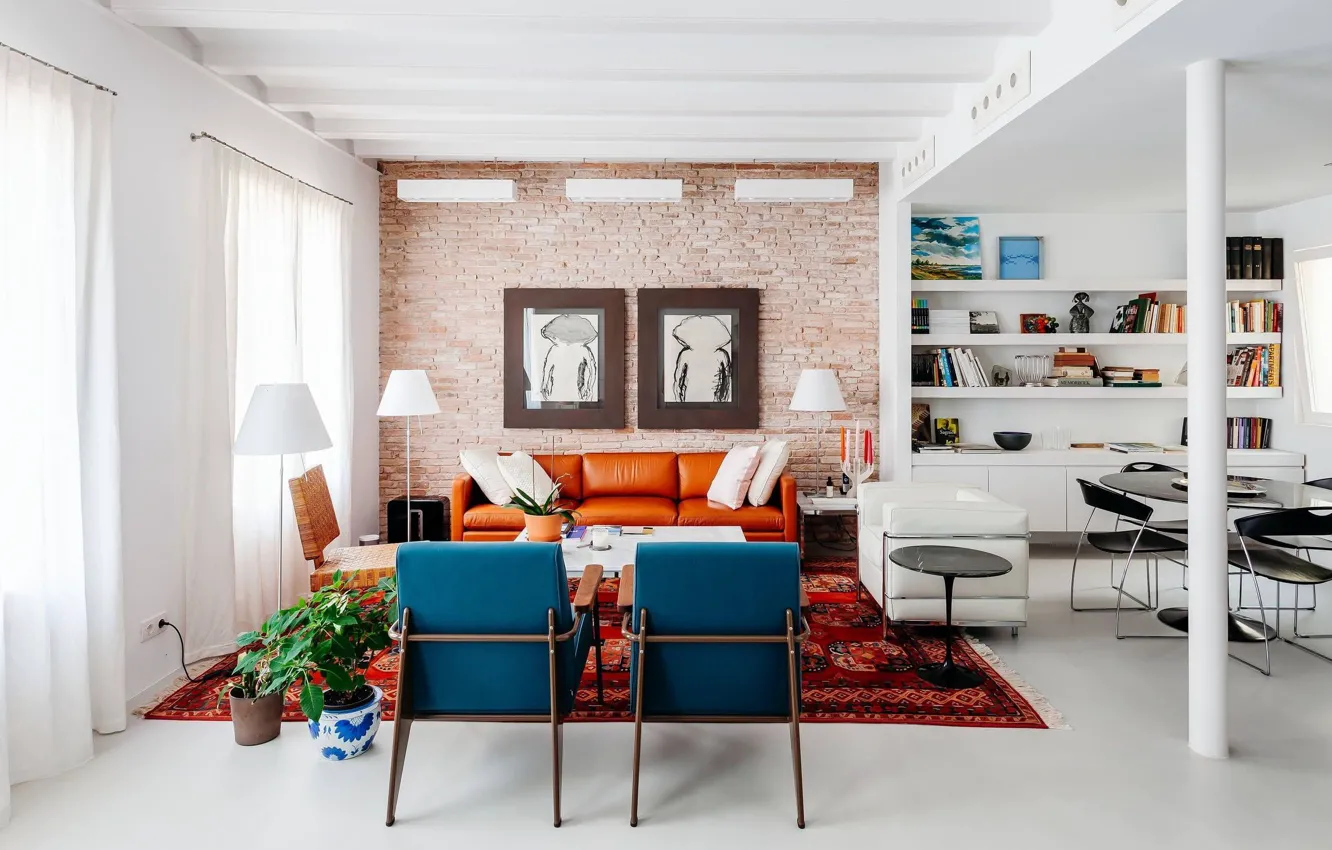 Photo wallpaper design, style, interior, Spain, living room, Barcelona, Barcelona, Spain