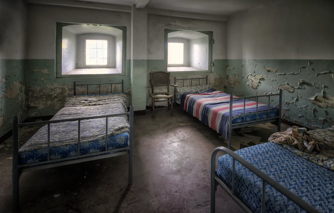 Photo wallpaper room, bed, window