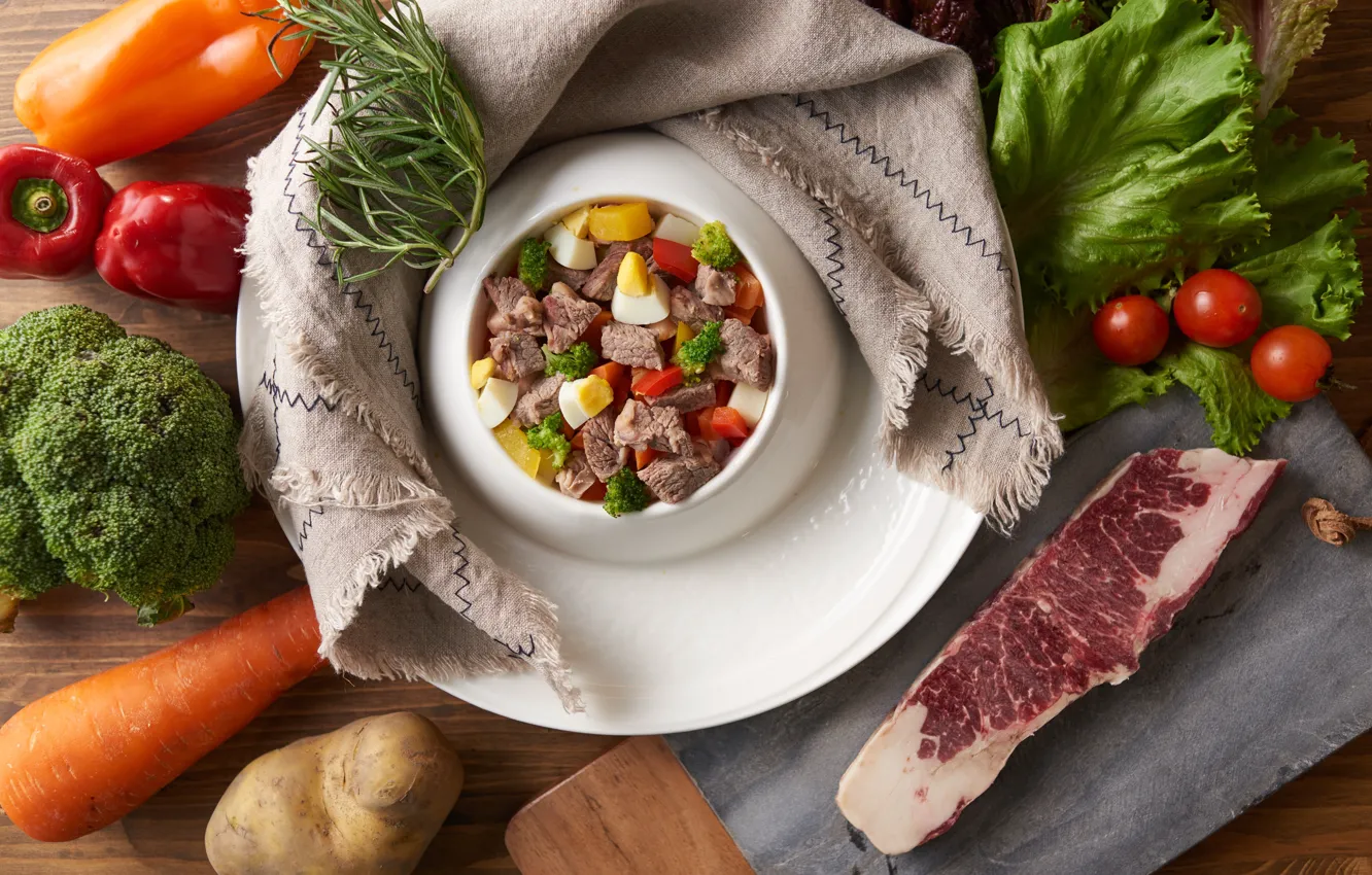 Photo wallpaper meat, vegetables, stew