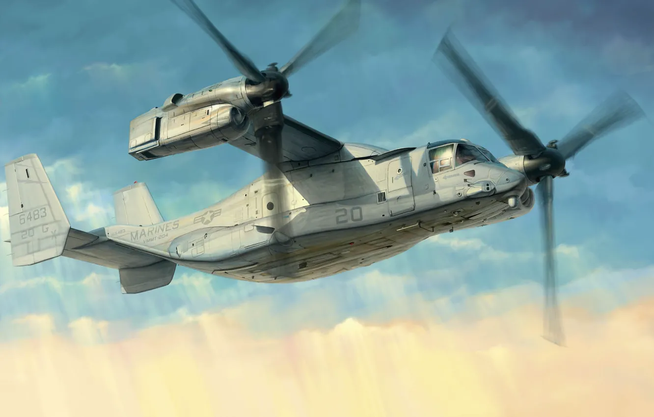 Photo wallpaper USA, the tiltrotor, MV-22 Osprey, US NAVY