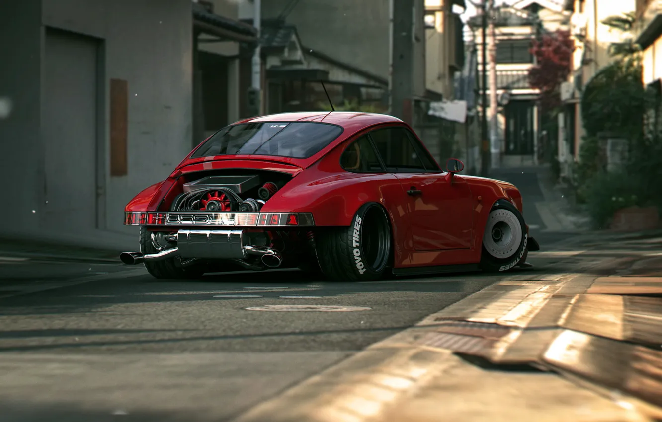 Photo wallpaper road, street, car, back, Raw 964
