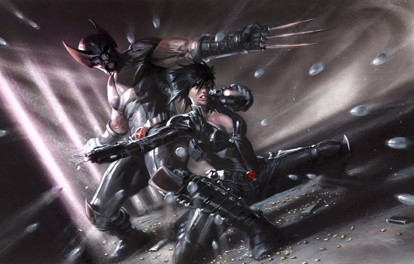 Photo wallpaper Wolverine, Marvel, comics, Domino, X-Force: Sex and Violence