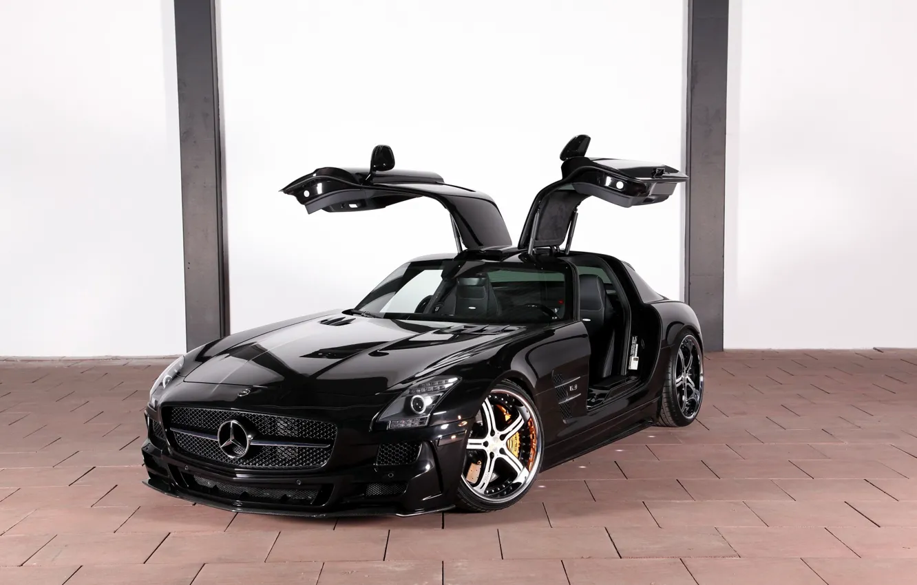 Photo wallpaper tuning, Mercedes-Benz, drives, Mercedes, AMG, Coupe, SLS, the front