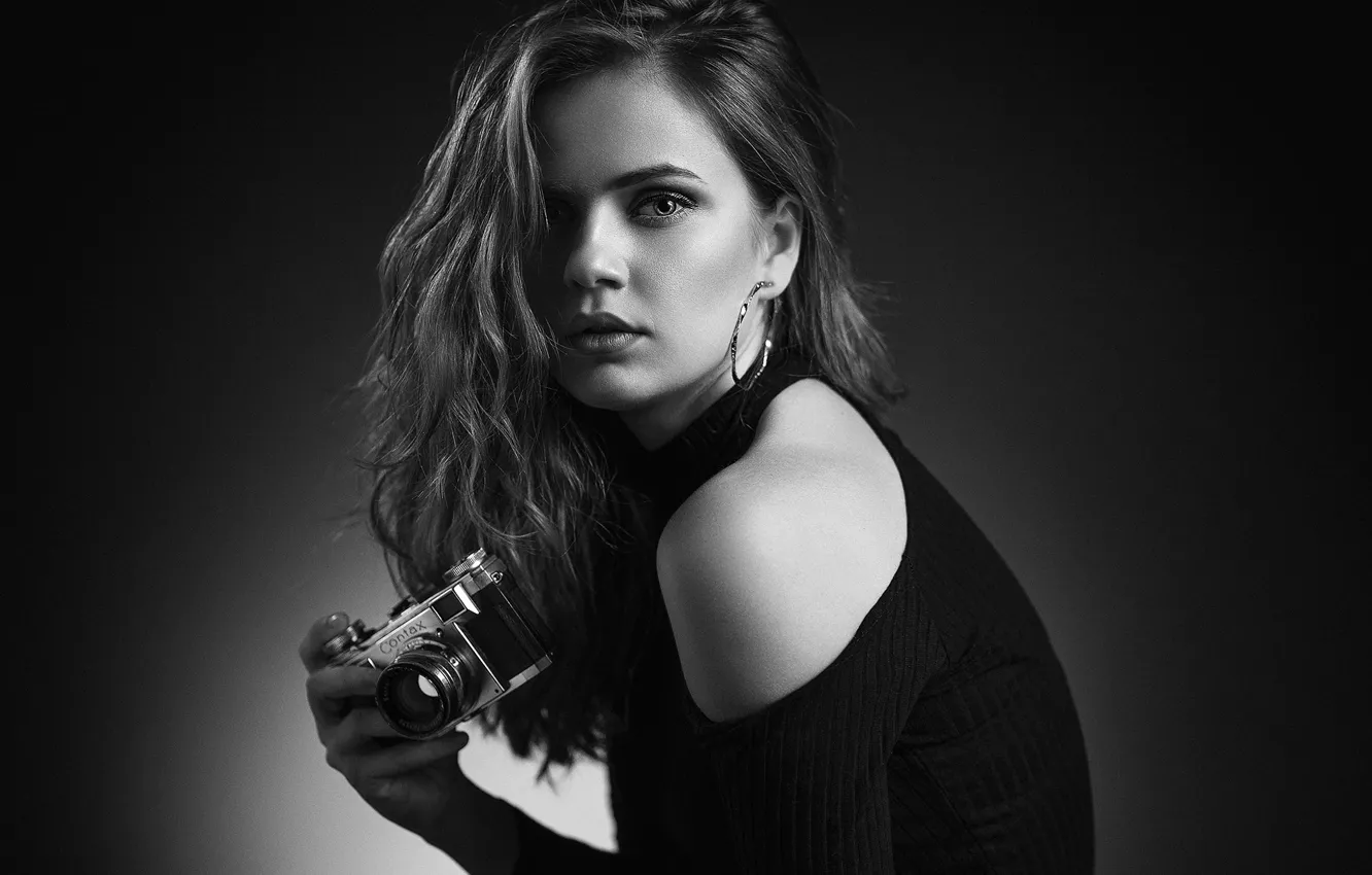 Photo wallpaper look, girl, the camera, Dajana, Anatoly Oskin, Dayana