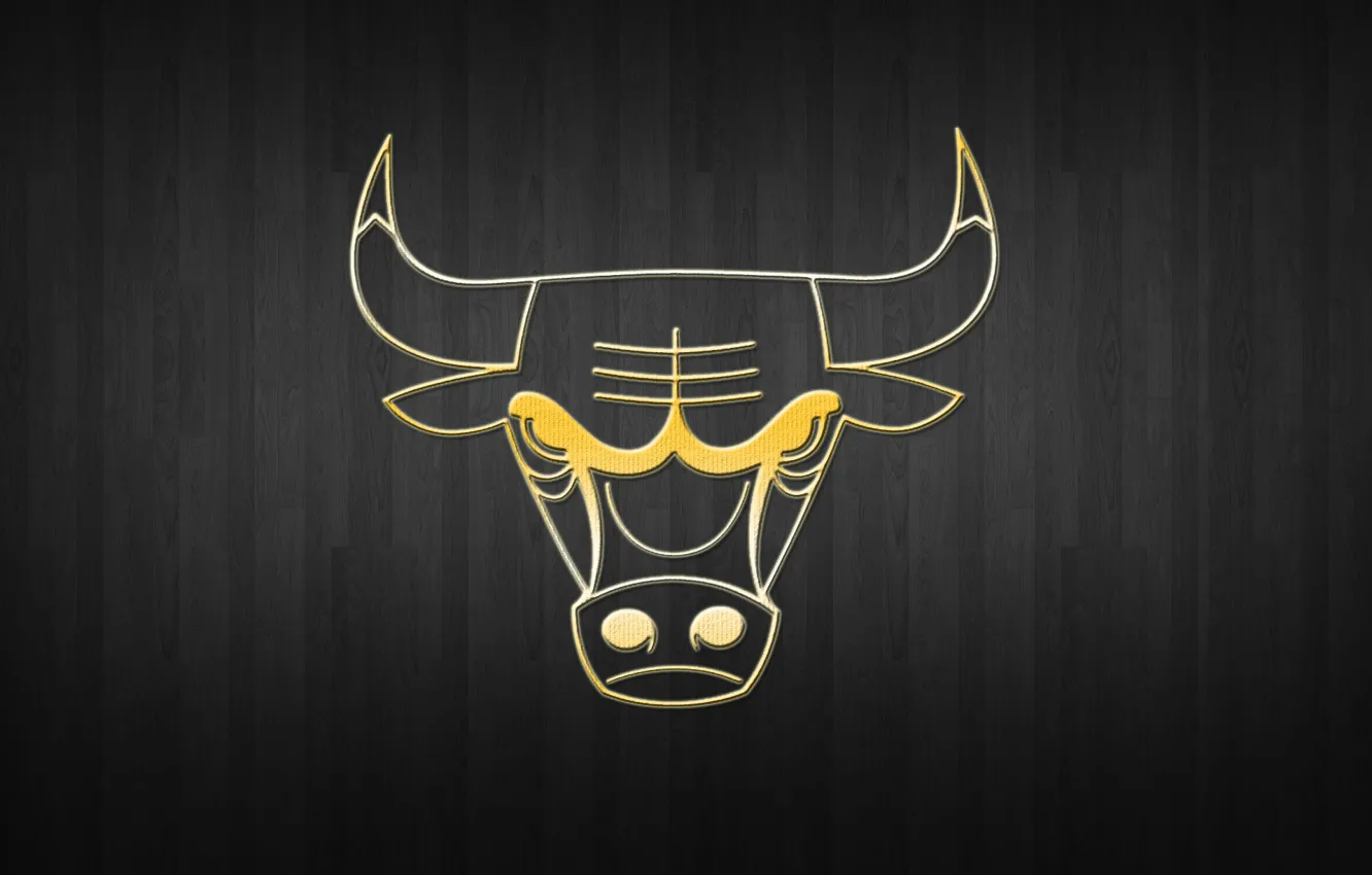 Photo wallpaper Basketball, Background, Logo, Gold, NBA, Chicago Bulls