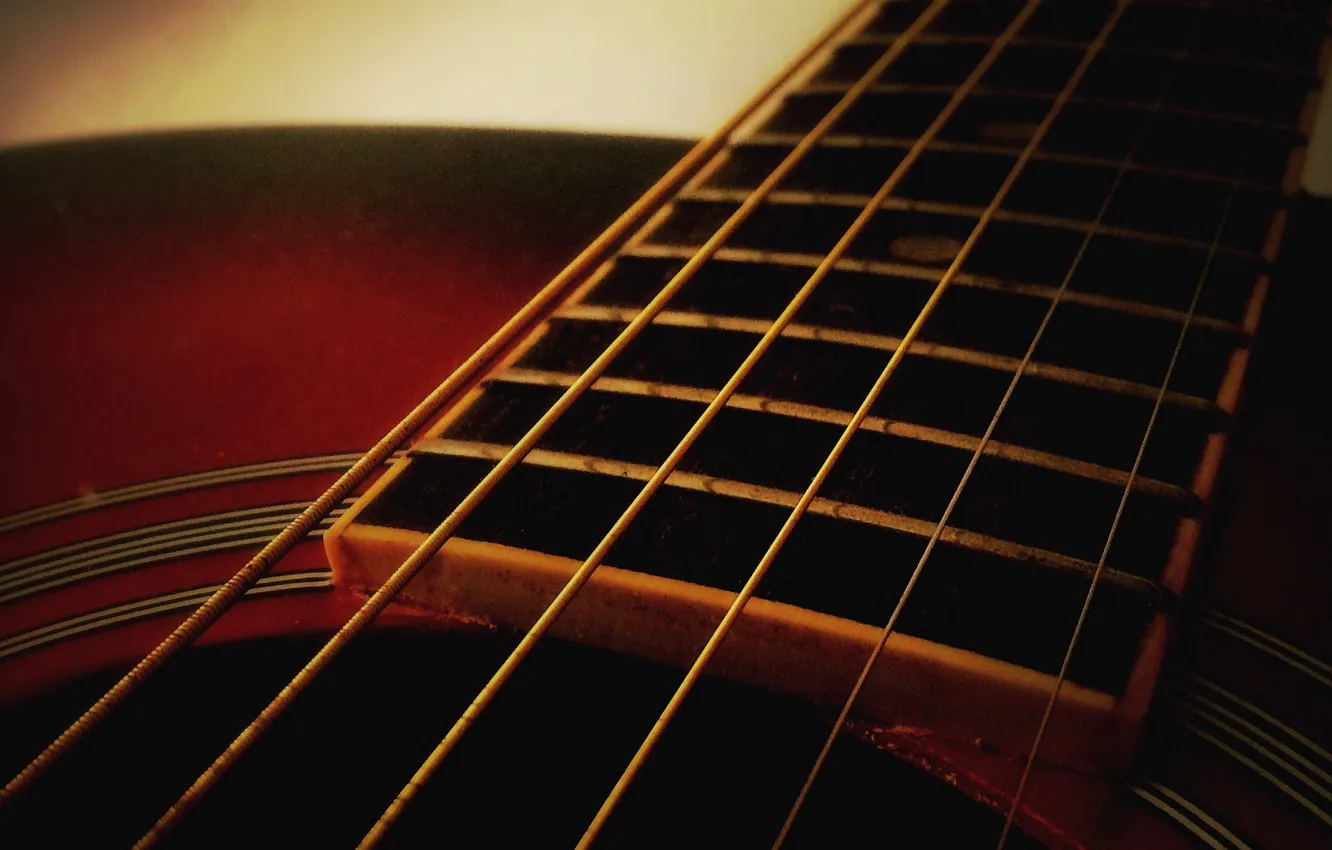 Photo wallpaper macro, music, guitar