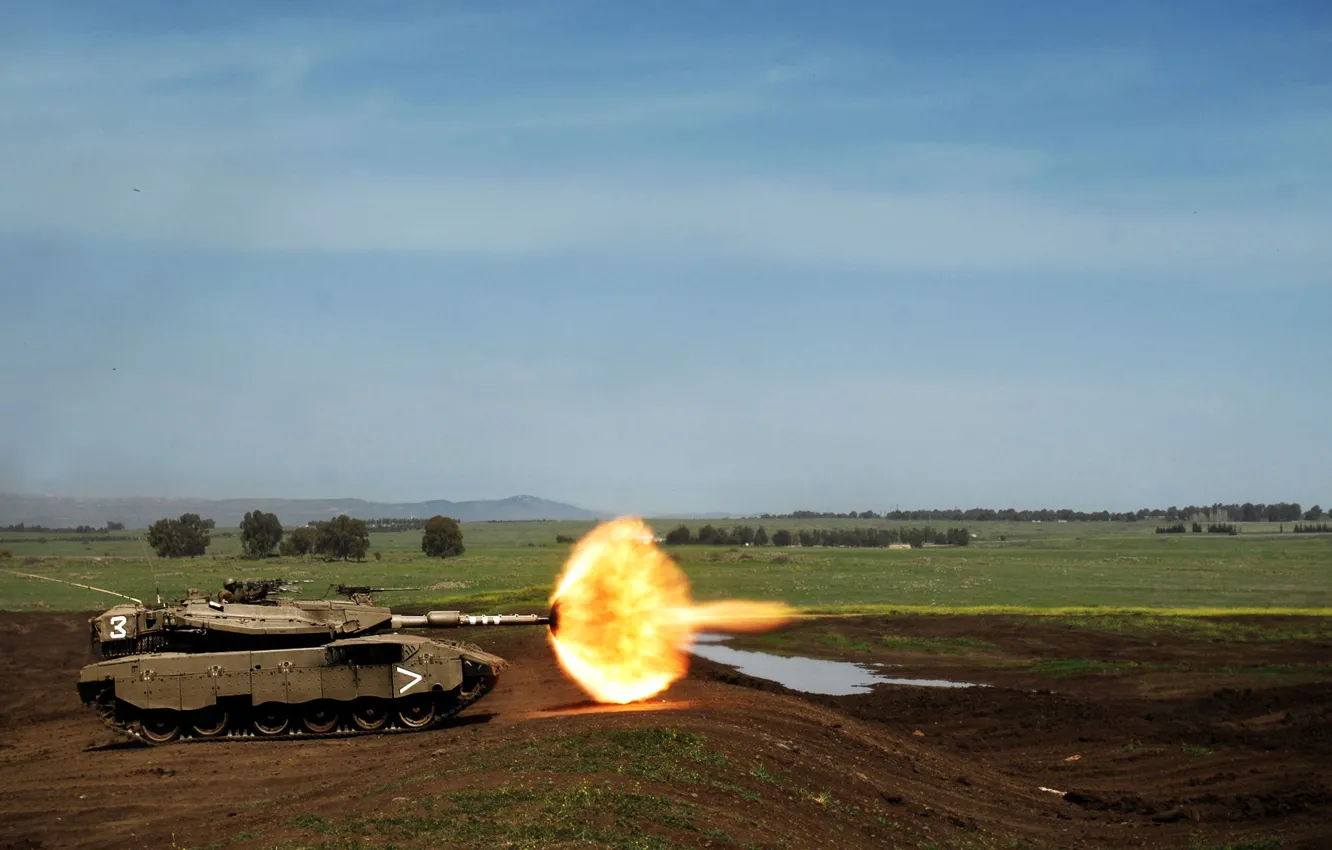 Photo wallpaper shot, Tank, polygon