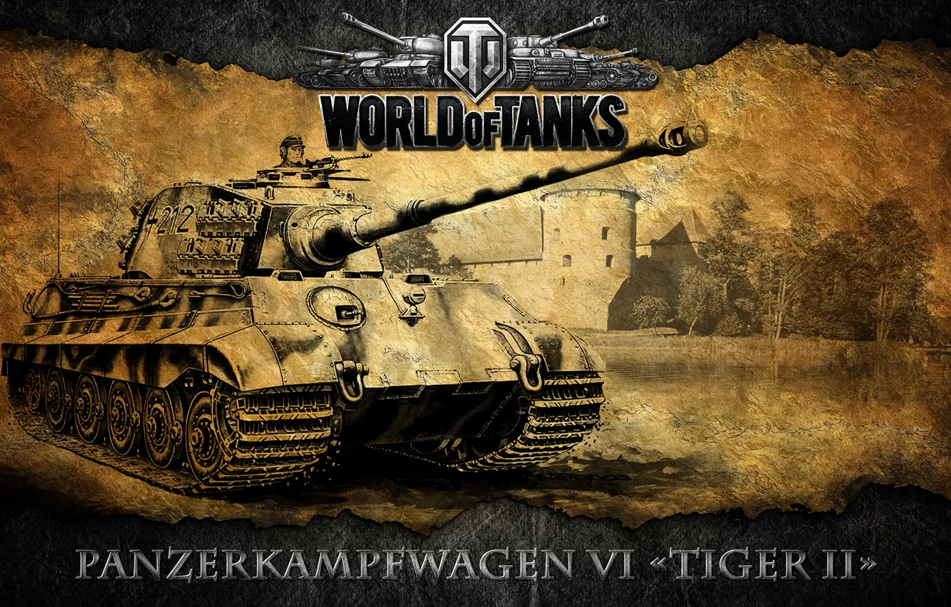 Photo wallpaper tank, World of tanks, WoT, German, heavy tank, world of tanks, Tiger 2, Tiger 2
