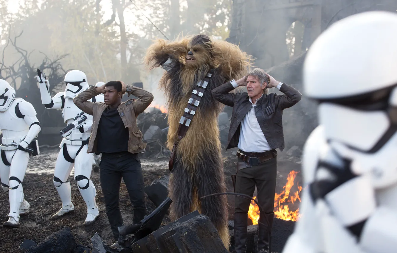 Photo wallpaper Star Wars, Han Solo, Chewbacca, Episode 7, The Force Awakens