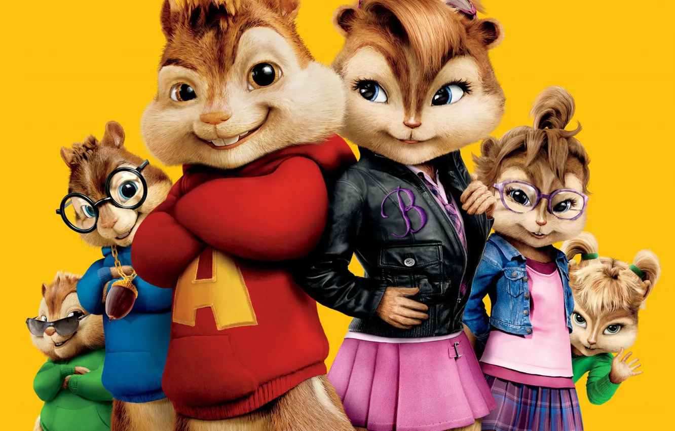 Photo wallpaper cinema, movie, film, animated film, animated movie, Alvin and the Chipmunks