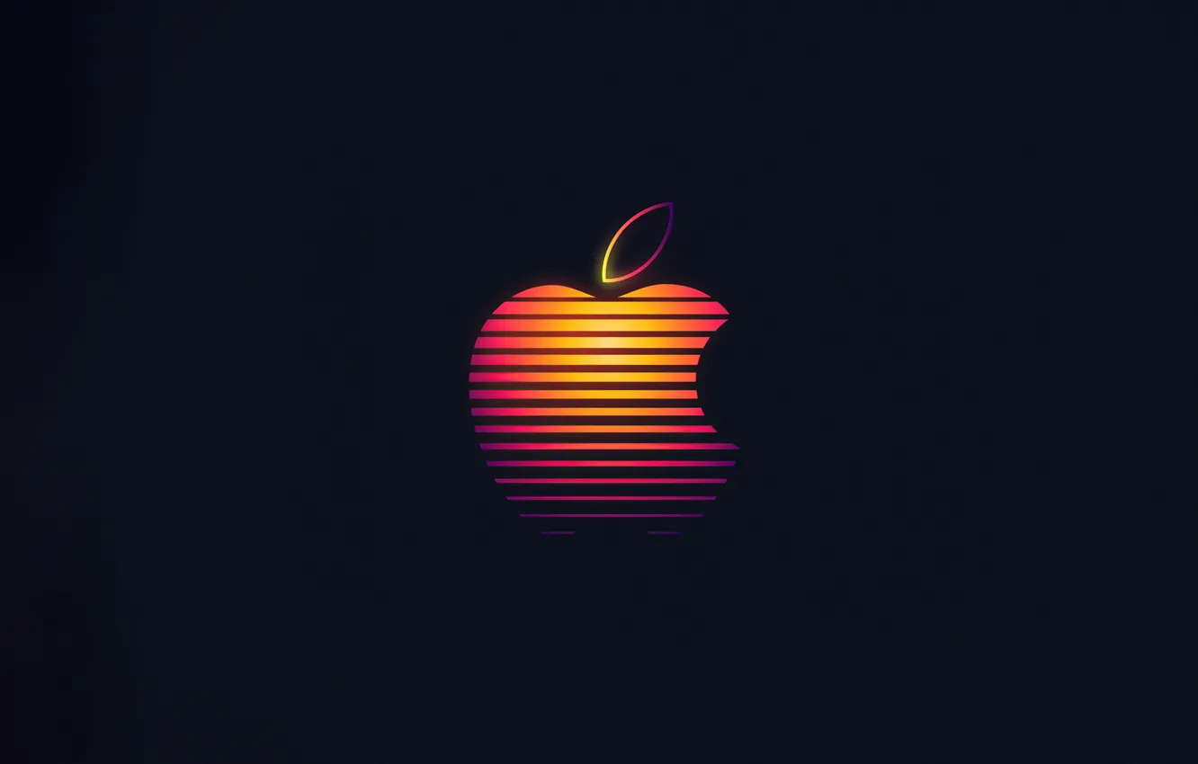 Photo wallpaper Apple, Logo, High Tech, Dashes