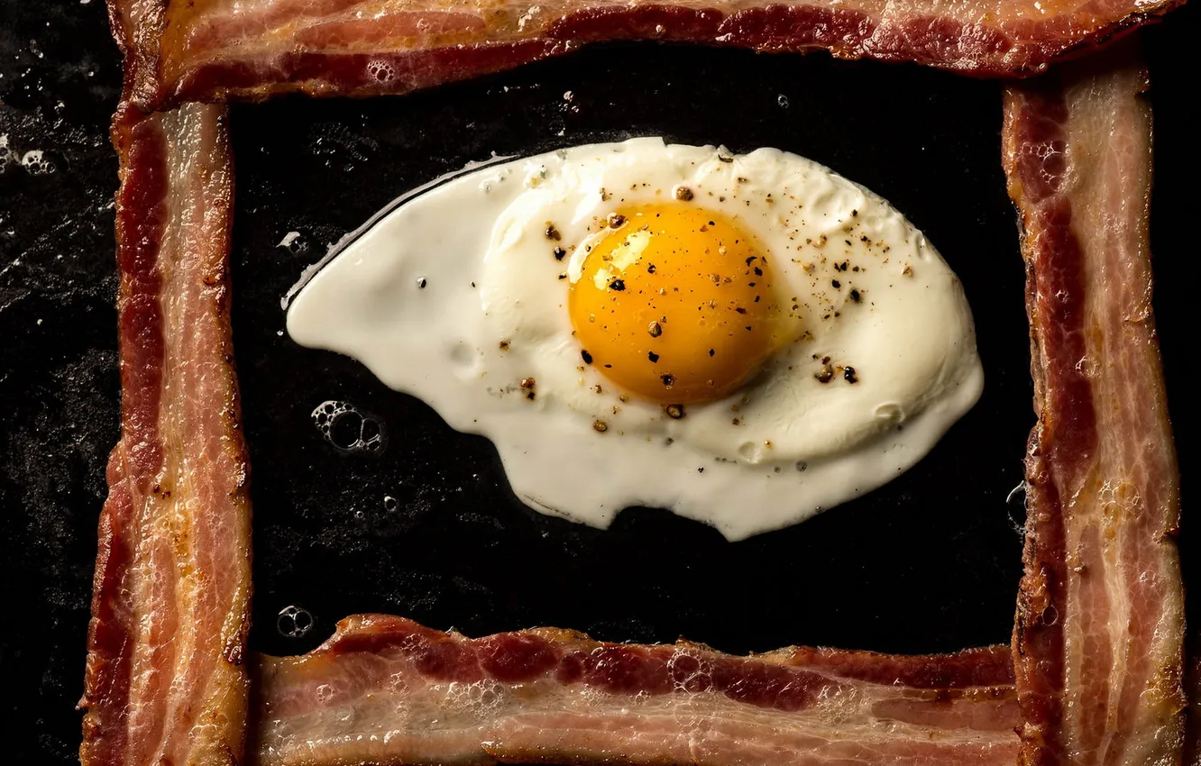 Photo wallpaper food, bacon, egg
