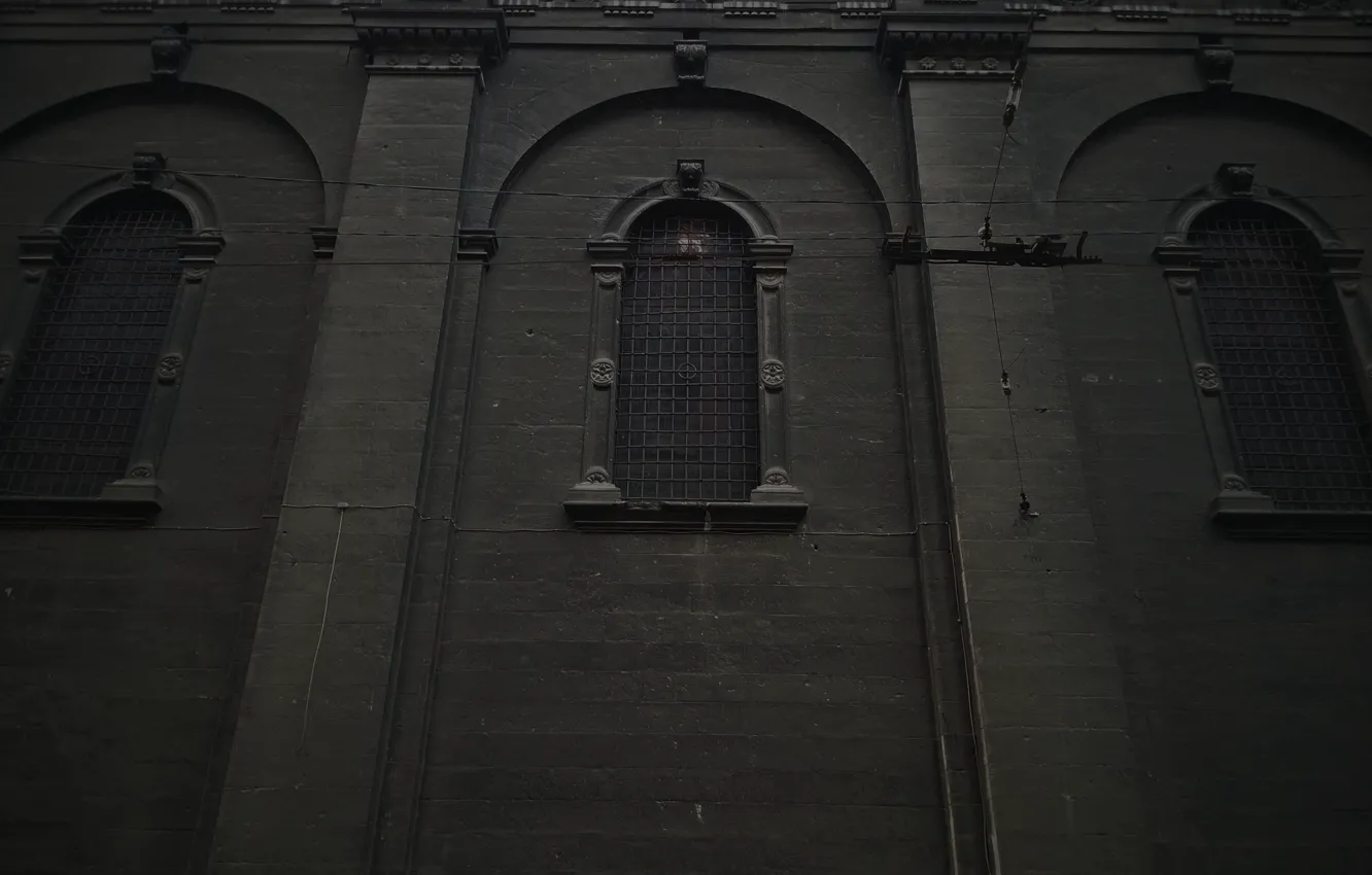 Photo wallpaper city, dark, black, architecture, perspective