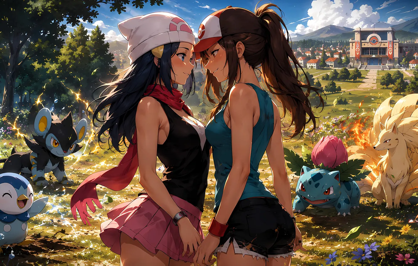 Photo wallpaper AI art, Pokémon, Dawn
