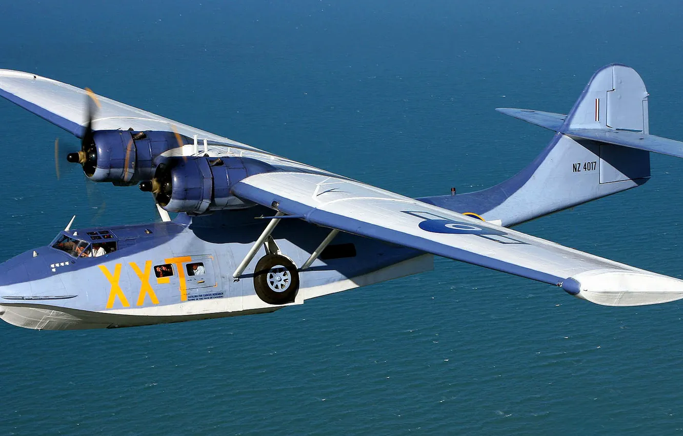 Photo wallpaper water, flight, the plane, Catalina, hydroplane, PBY Catalina