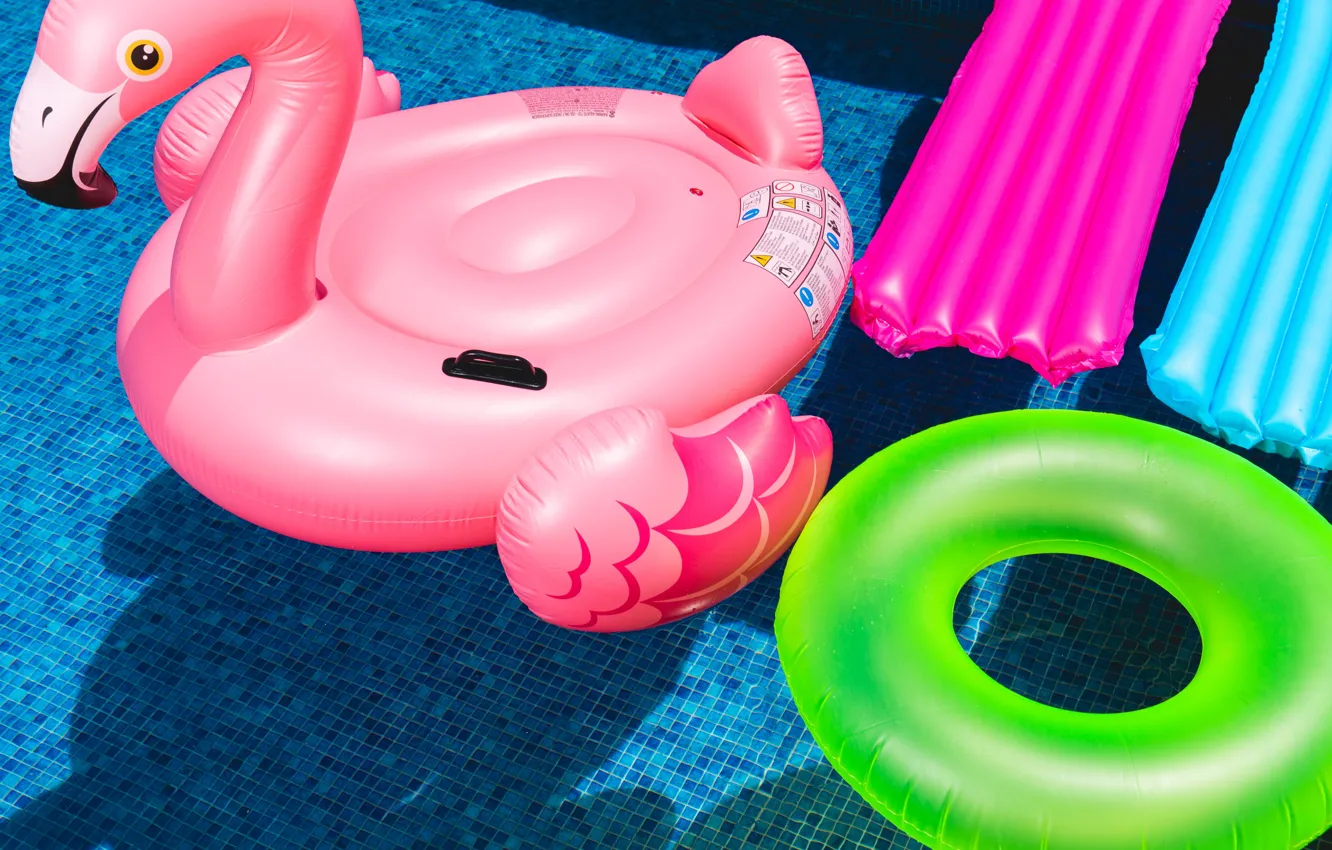 Photo wallpaper summer, water, stay, pool, inflatable mattress, swimming circle