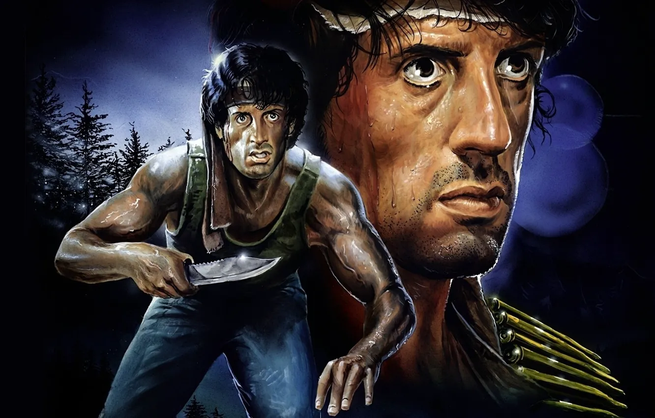 Photo wallpaper Rambo, 90, First blood, Silverstore Stalone