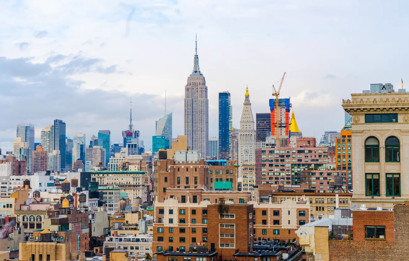 Photo wallpaper windows, USA, United States, skyline, New York, Manhattan, NYC, New York City
