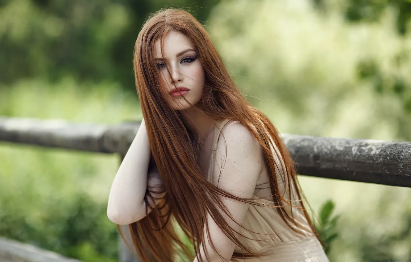 Photo wallpaper look, pose, model, portrait, makeup, dress, hairstyle, beauty