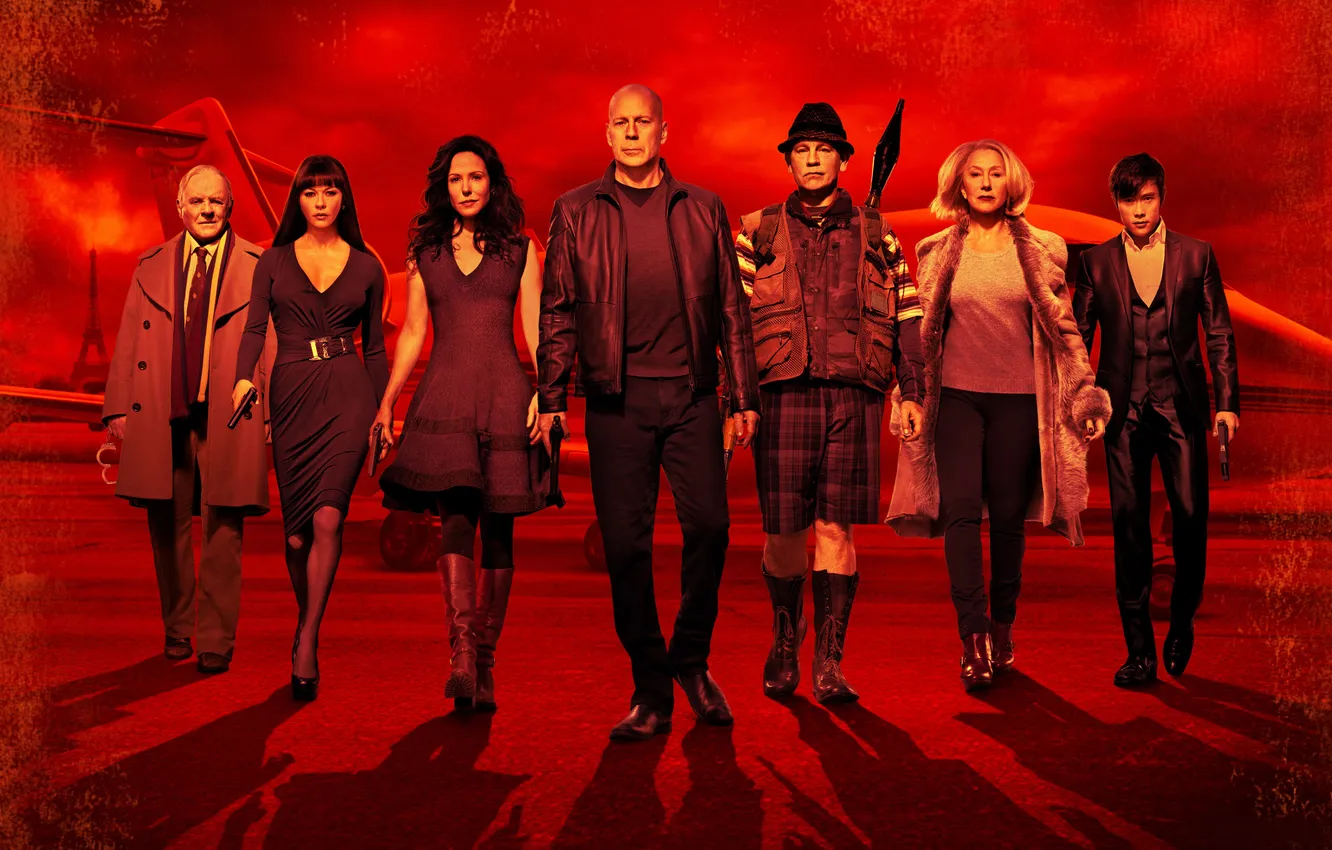 Photo wallpaper Bruce Willis, Bruce Willis, Mary-Louise Parker, Mary-Louise Parker, Anthony Hopkins, Catherine Zeta-Jones, Frank Moses, Miranda …