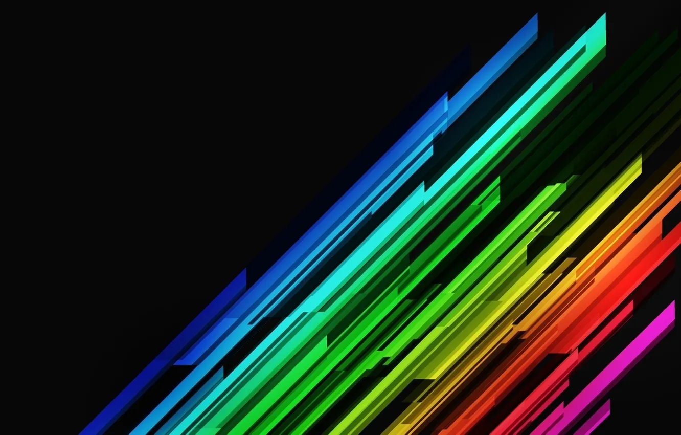 Photo wallpaper style, texture, on a black background, colored lines