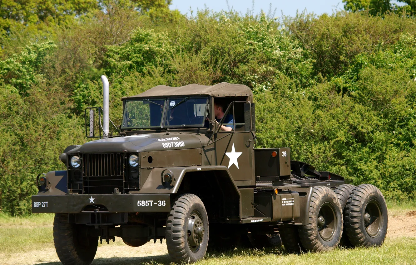 Photo wallpaper car, American, military, Semi Tractor, 5-ton, M52