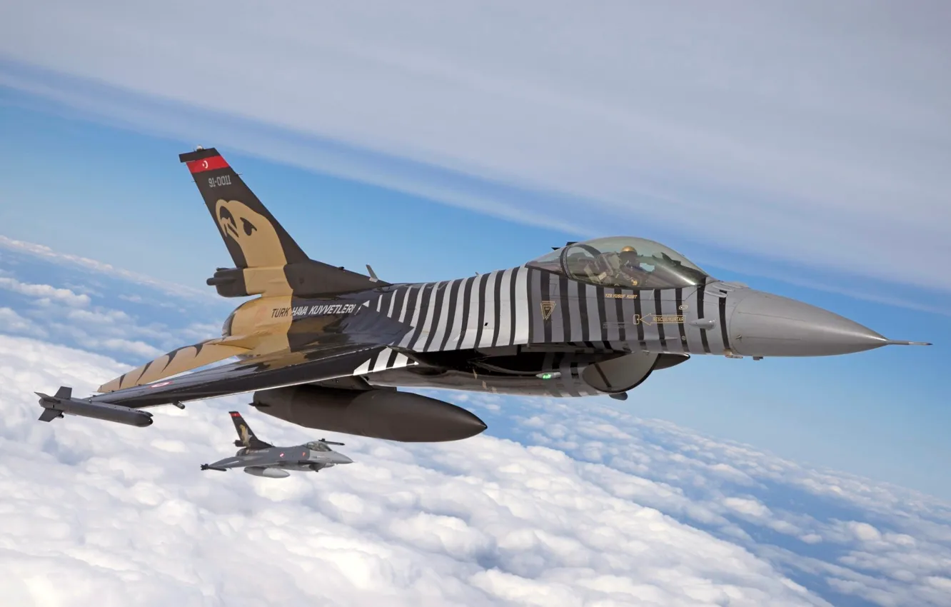 Photo wallpaper F-16, Solo Turk, Turkish Air Force