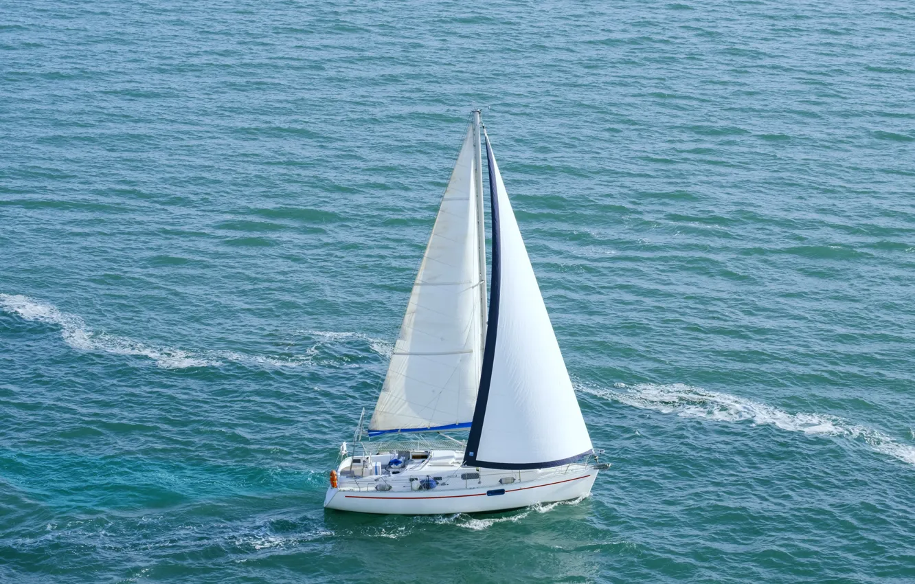 Photo wallpaper sea, romance, yacht, sail