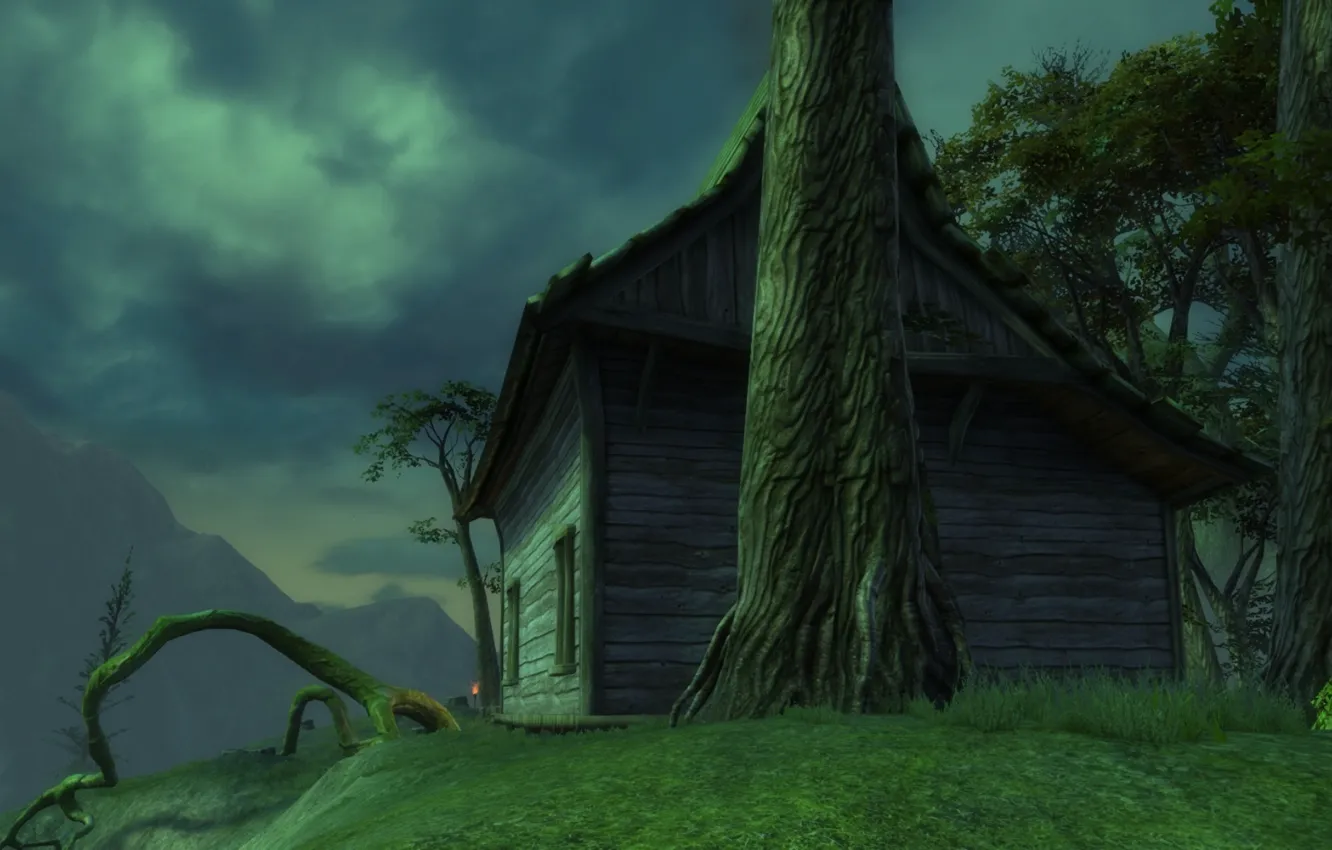 Photo wallpaper trees, home, rift