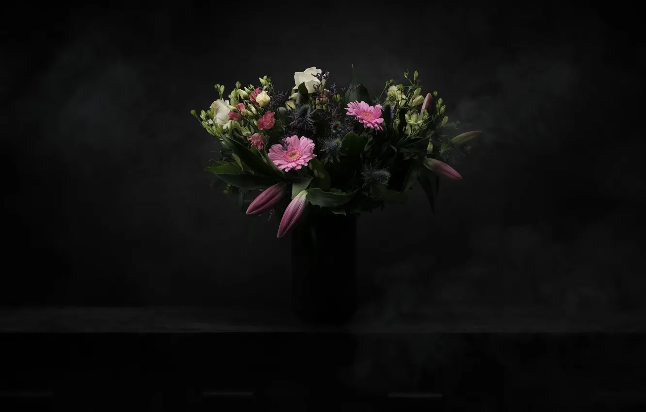 Photo wallpaper flowers, bouquet, gerbera