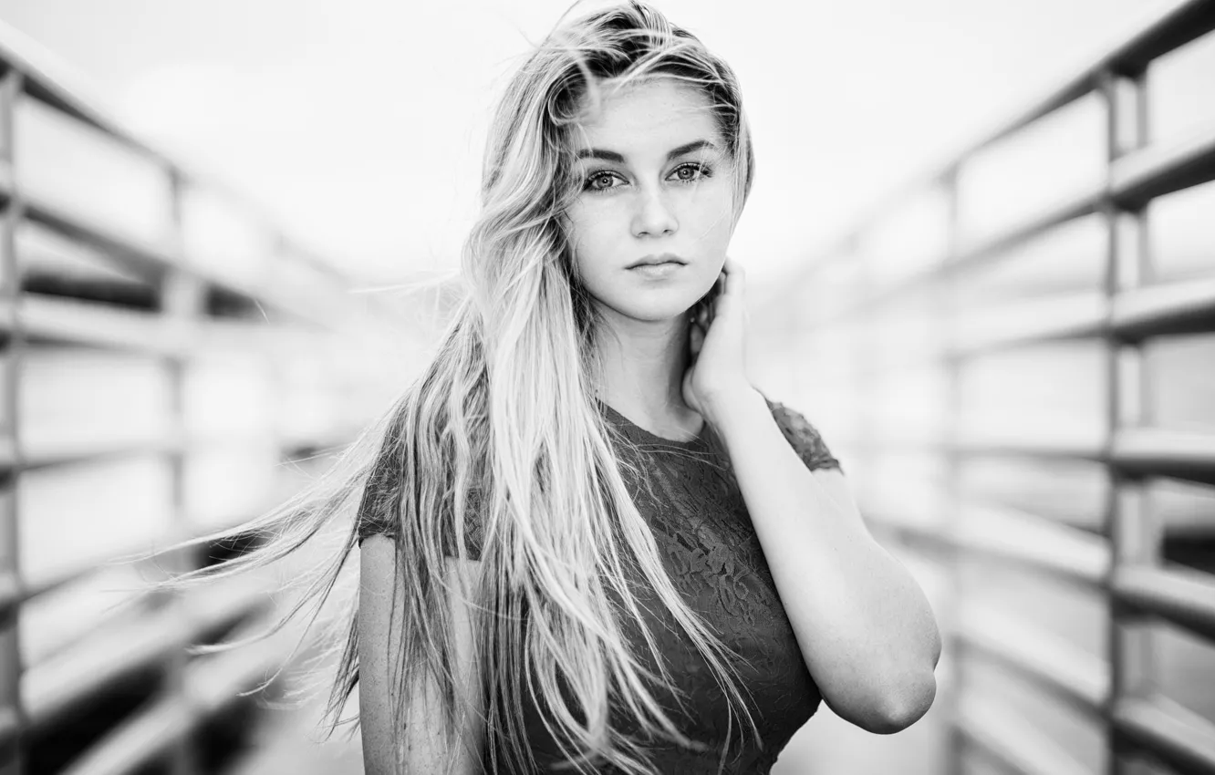 Photo wallpaper look, girl, face, hair