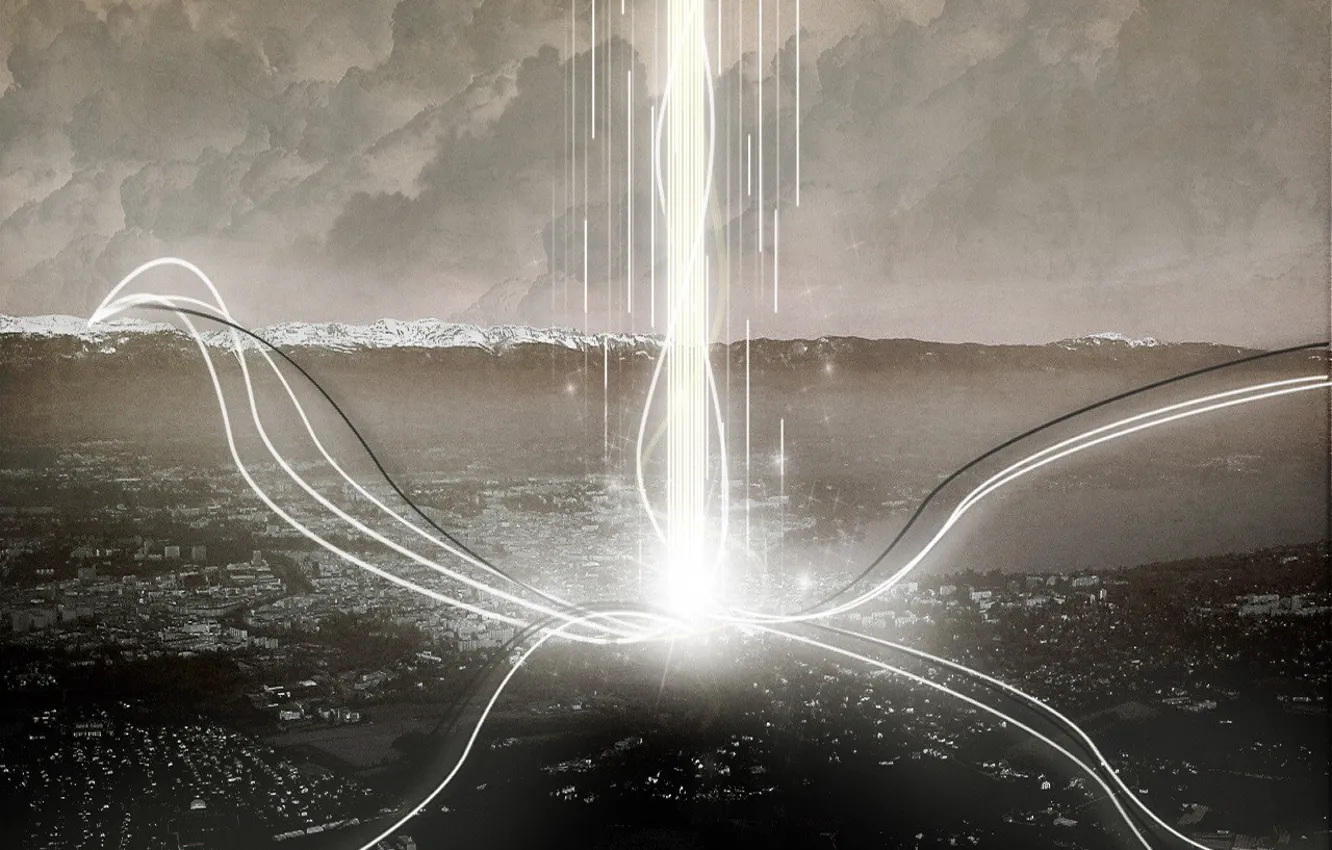 Photo wallpaper energy, the city, stream