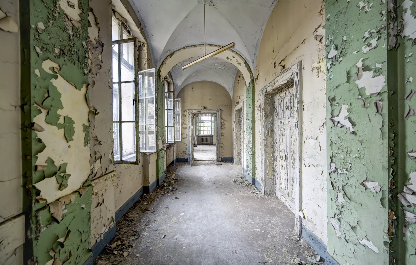 Photo wallpaper Windows, interior, corridor
