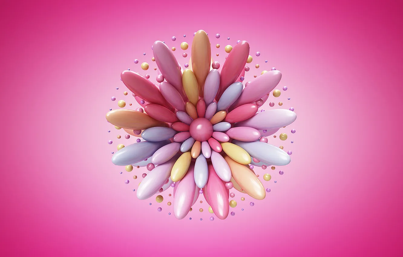 Photo wallpaper abstract, flower, art, artist, rendering, digital art, artwork, links