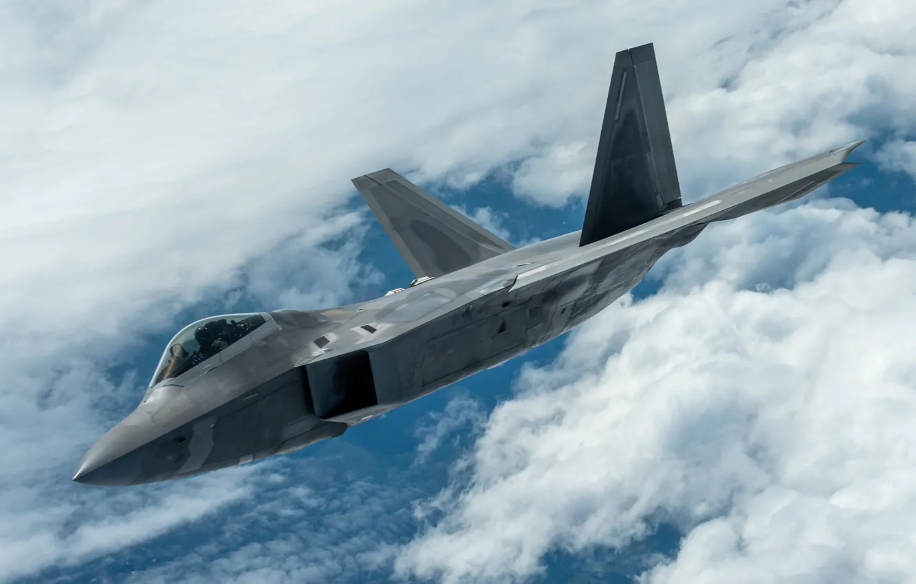 Photo wallpaper unobtrusive, UNITED STATES AIR FORCE, multi-purpose fighter of the fifth generation, Lockheed/Boeing F-22 Raptor