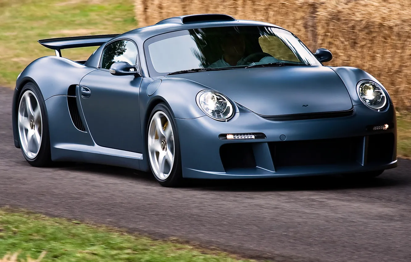 Photo wallpaper road, car, machine, speed, porsche, carrera gt