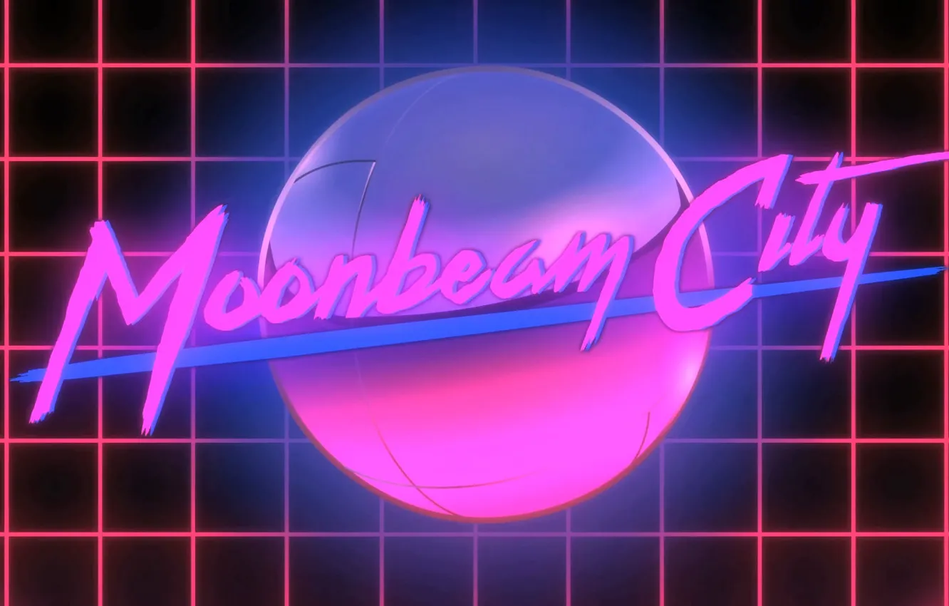 Photo wallpaper logo, 80s, moonbeam city