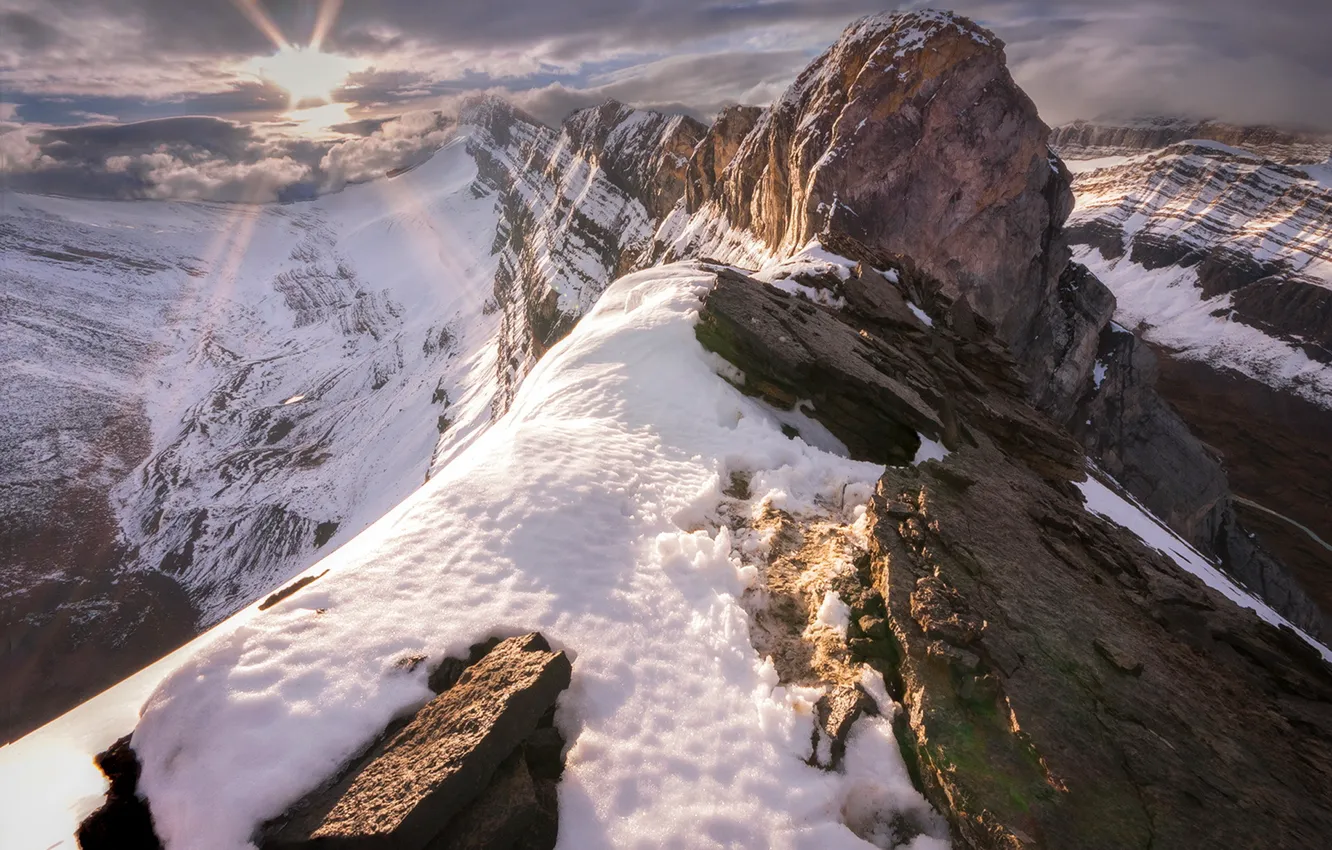 Photo wallpaper landscape, mountains, Alberta, North end of Banff National Park
