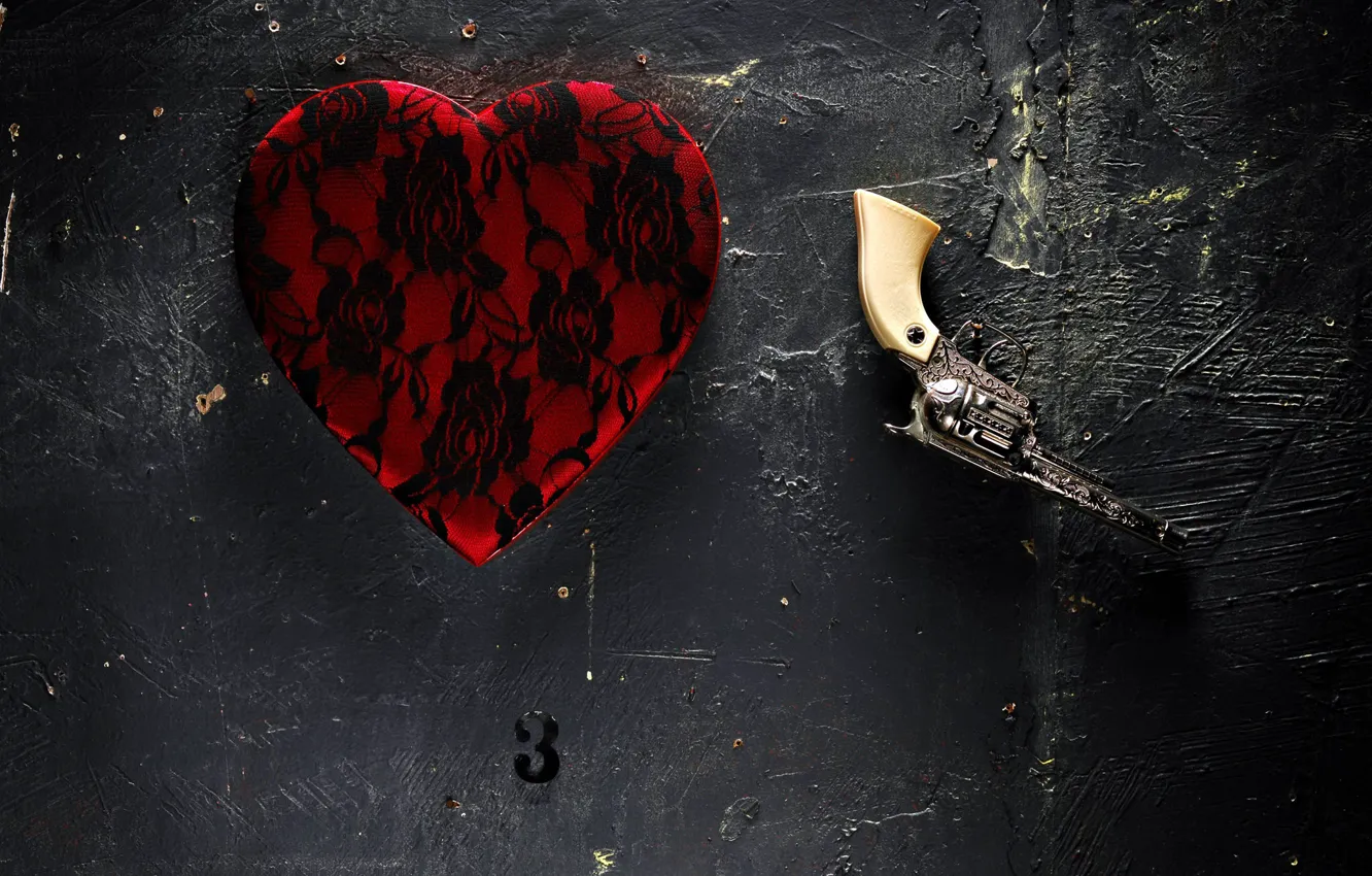 Photo wallpaper background, wall, things, This is not a heart, and this is not a gun