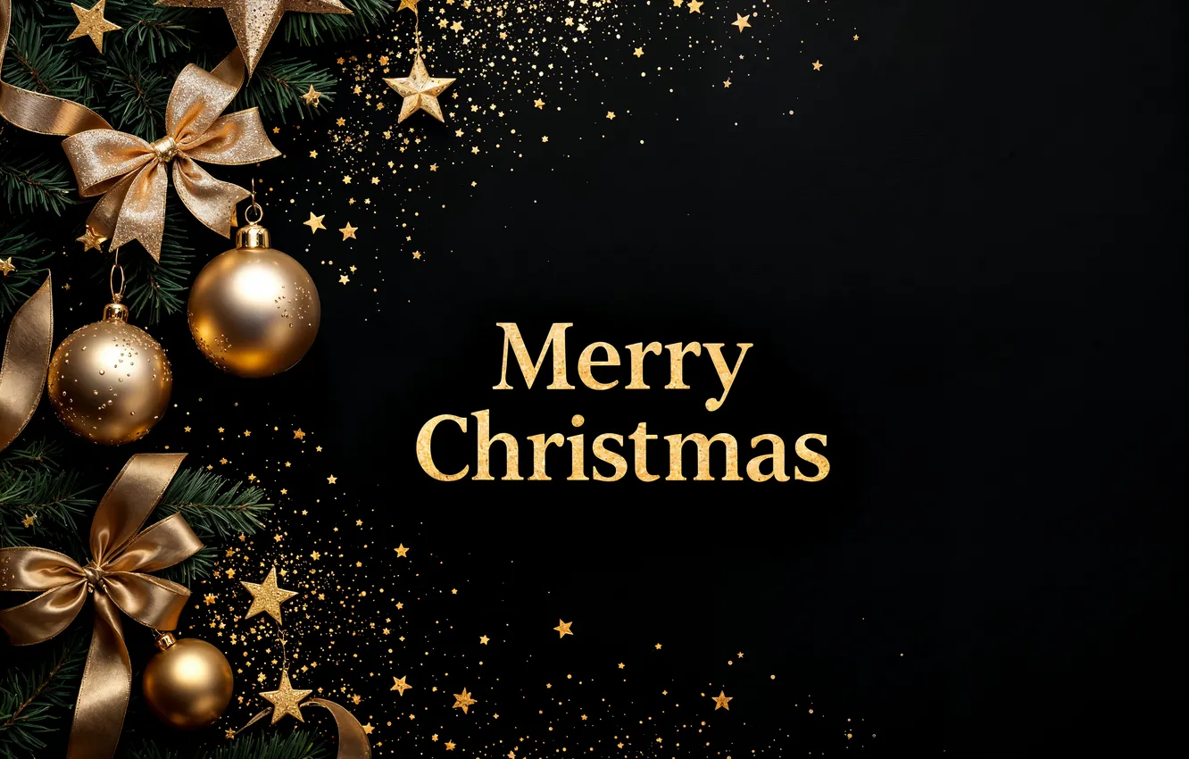 Photo wallpaper decoration, background, balls, new year, Christmas, golden, Christmas, balls