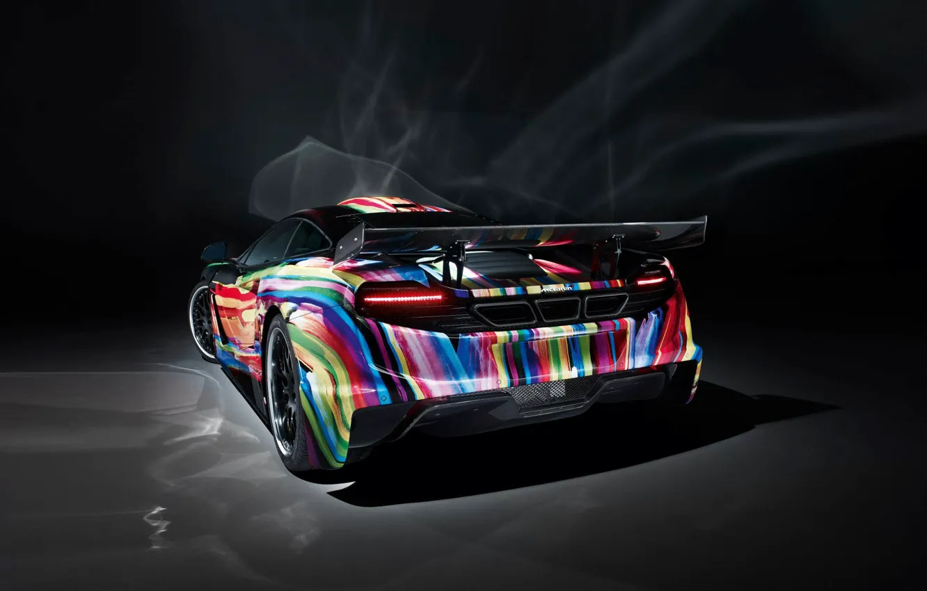 Photo wallpaper car, McLaren MP4, 2012, black, color