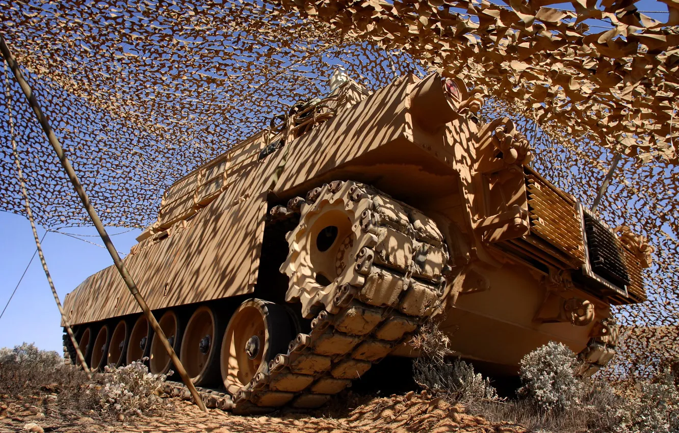 Photo wallpaper weapons, tank, disguise, Abrams